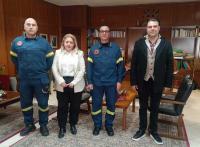 Συνάντηση Αντιπεριφερειάρχη Π.Ε. Τρικάλων Χρύσας Ντιντή με τον νέο Διοικητή της Πυροσβεστικής Υπηρεσίας Τρικάλων Ιωάννη Λιάπη